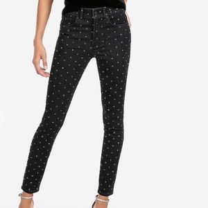 Express Mid Rise Rhinestone  Ankle Leggings